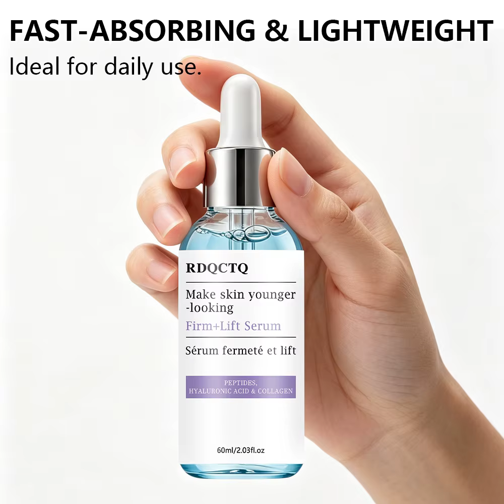 Sérum pour le visage avec peptides, acide hyaluronique, collagène, traitement hydratant pour le visage, pour une texture de peau lisse et une amélioration de l'élasticité