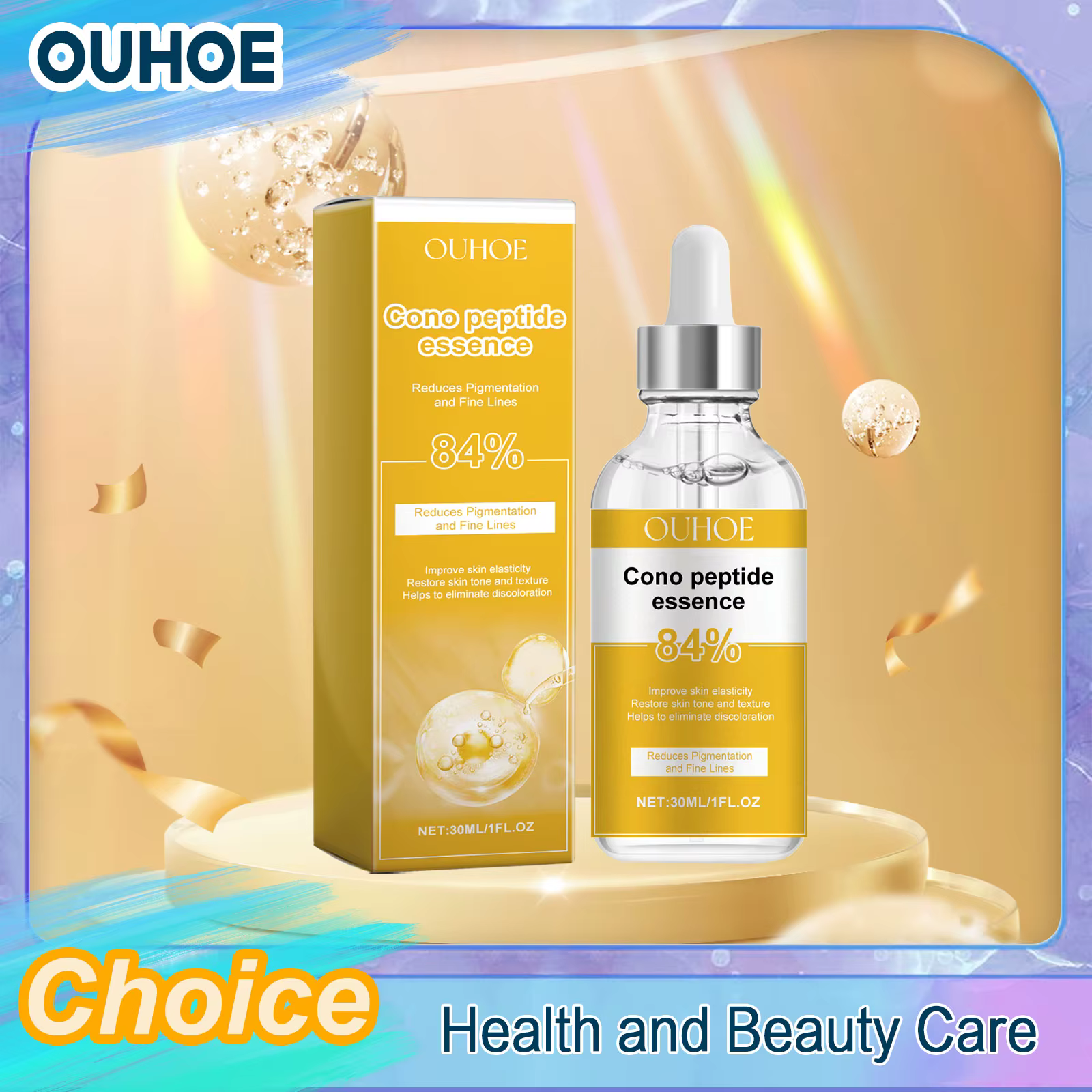 Cono Peptide Essence Éclaircir Les Rides Fines Lignes Lifting Raffermissant Blanchissant Hydratant En Profondeur Éclaircissant Lisse Anti-Âge Sérum