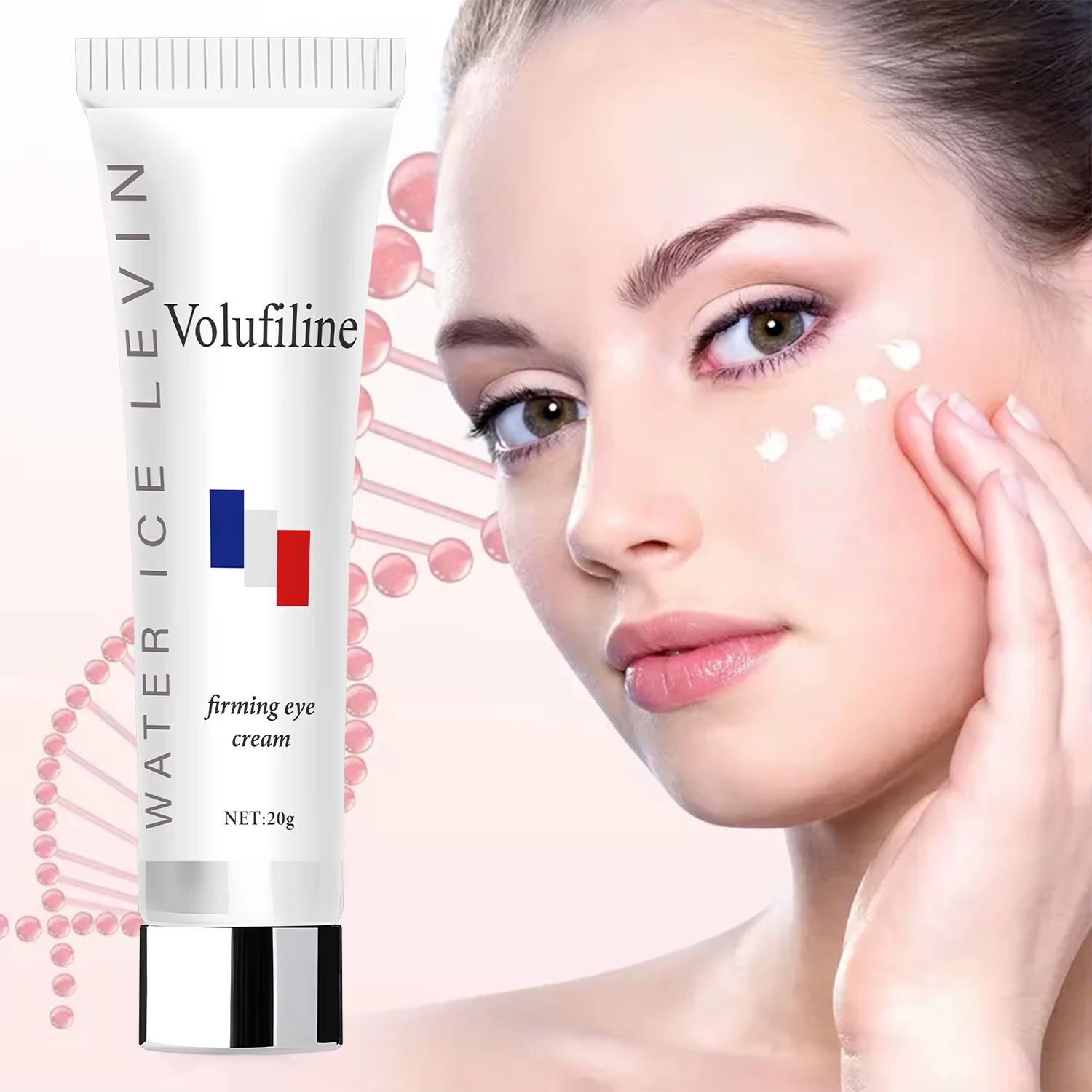 Crème pour les yeux Volufiline à l'acide hyaluronique et au rétinol - Formule hydratante et anti-âge pour une peau