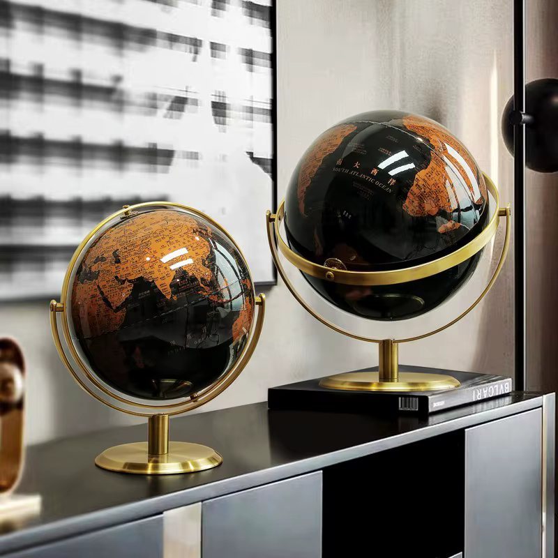 Globe terrestre en anglais, carte du monde, 14/20/23 cm, ornement de bureau, outil pédagogique pour la maison, l'étude, le salon, le bureau, décoration, papeterie