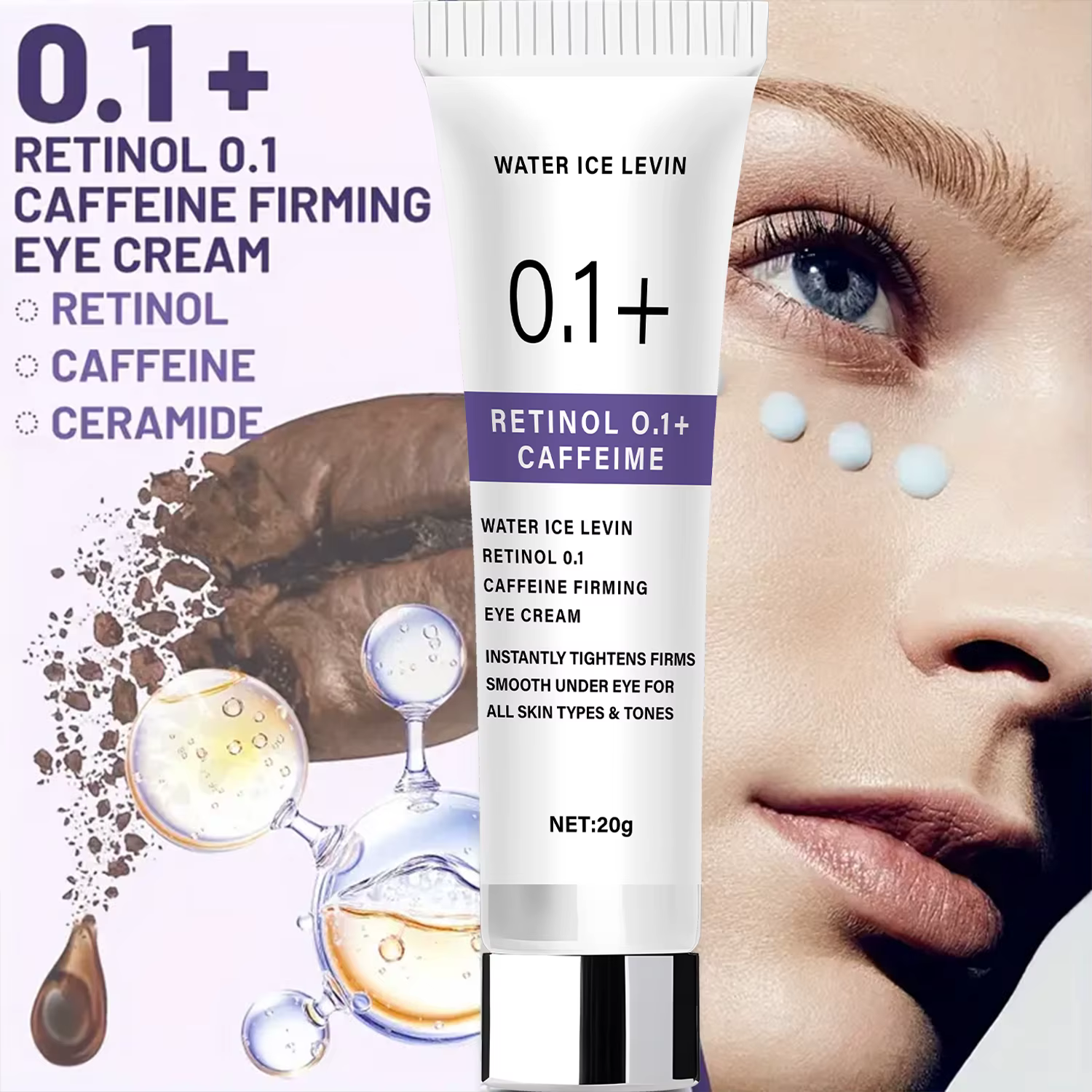 Crème raffermissante pour les yeux au rétinol 0.1+