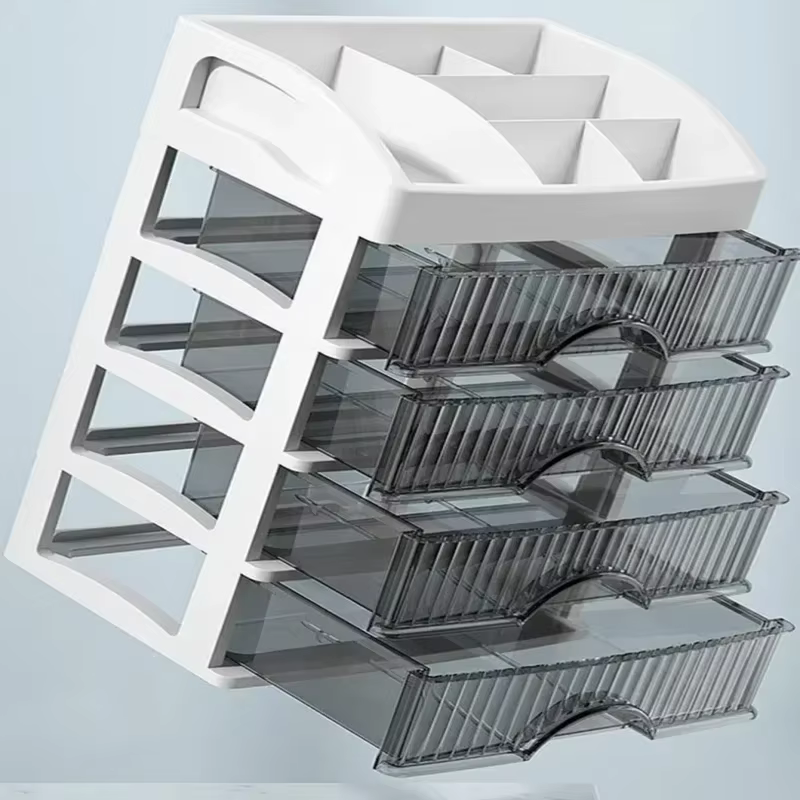 Boîte de rangement de maquillage à 5 couches, 1 pièce, boîte de rangement de débris, coiffeuse de style tiroir, bureau, cosmétiques, armoire de rangement multicouche