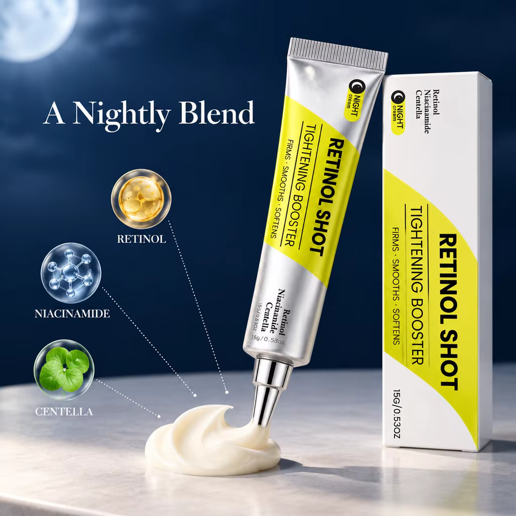 Crème de nuit au rétinol, hydratant pour le visage, soin hydratant, crème pour le visage à base de niacinamide et de centella, crème de soin quotidienne pour la peau, 15 g.