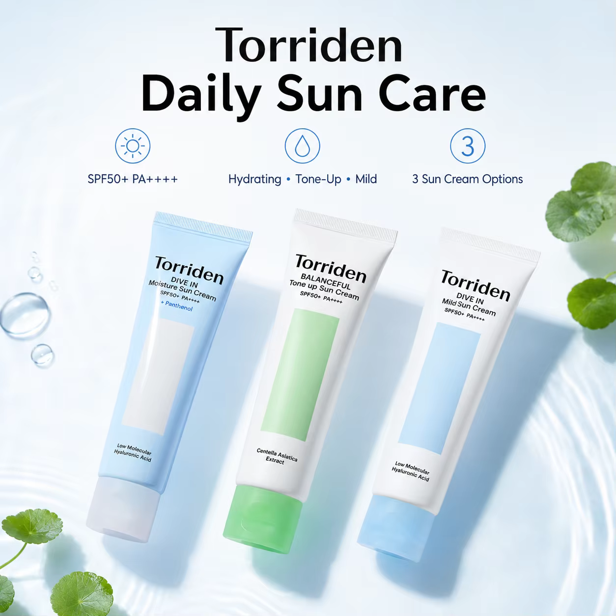 Crème solaire Torriden SPF 50+ pour le visage