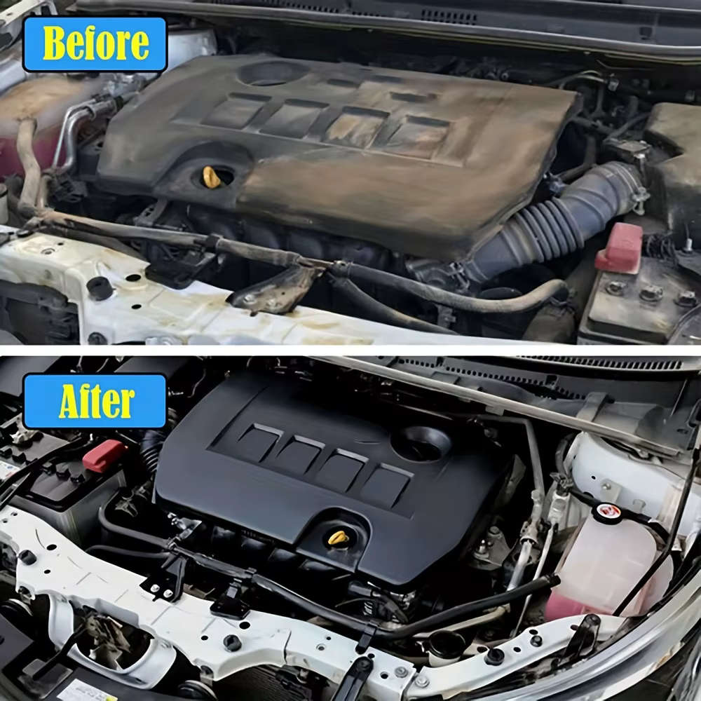 Nettoyeur de baie de moteur de voiture, restaurateur, produit de nettoyage de décontamination puissant pour compartiment moteur, produit de polissage de nettoyage de voiture
