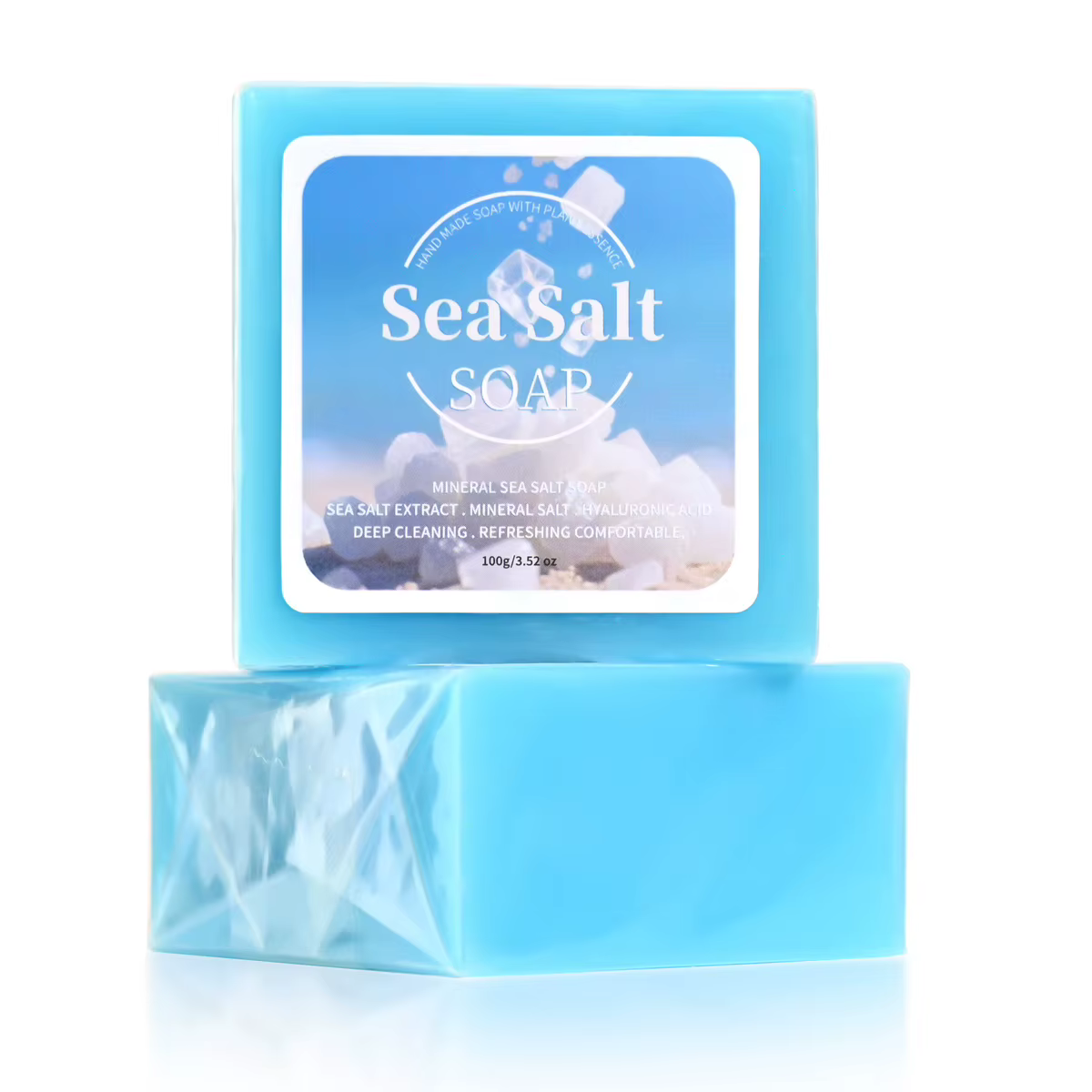 B + acide hyaluronique sel de mer nettoyage en profondeur savon fait main