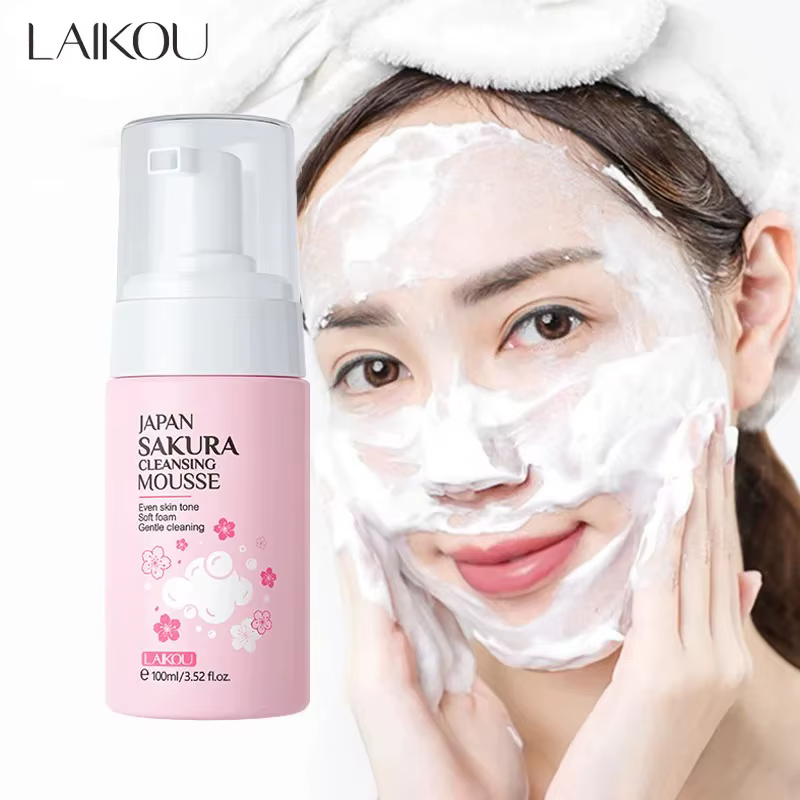 LAIKOU Japan Sakura Mousse Nettoyante Douce pour le Visage
