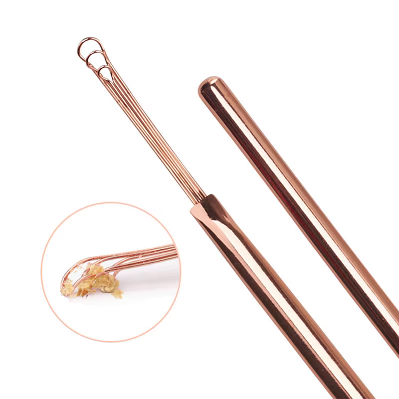 Nettoyeur d'oreille Portable en acier inoxydable, cuillère à oreille, dissolvant de Curette de cire d'oreille, cuillère de nettoyage d'oreille, outil de nettoyage en spirale