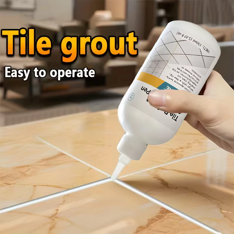 Composé de réparation pour joints de carrelage, flacon souple à embout fin, application facile, imperméable, résistant à la moisissure, pour rafraîchir la coulis sale, jaune et noir