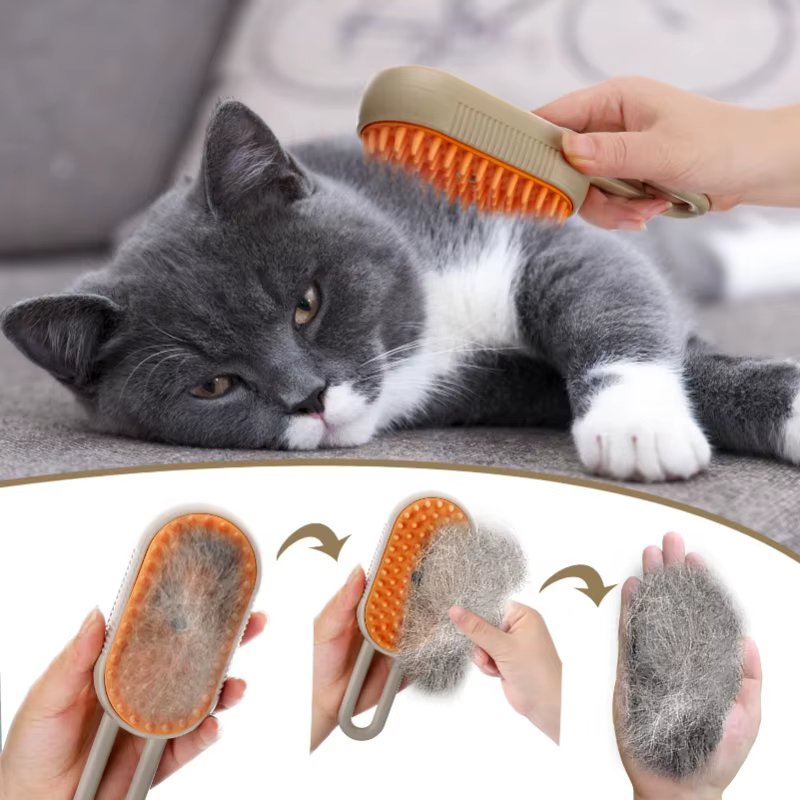 Brosse à poils pour chat, brosse à vapeur pour chat, brosse de nettoyage électrique, gant pour chiens, élimine les poils, accessoires pour chat Vapir