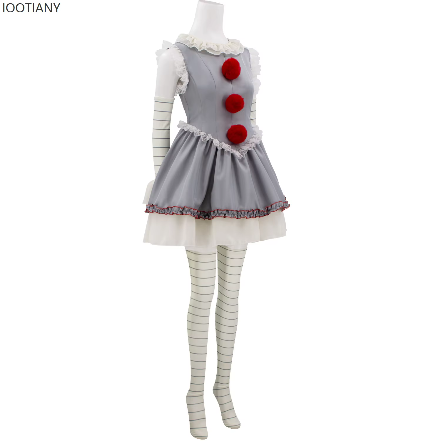 Killer Clown Cosplay Horreur Gris Clown Retour Penny Costume Halloween Horreur Costume Carnaval Femmes Mascarade Show Robe Nouveau