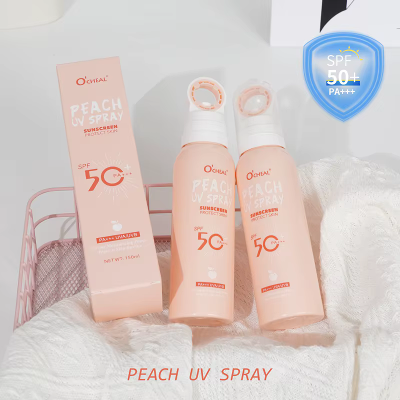 Spray solaire portable à la pêche SPF50 PA+++ | Protection
