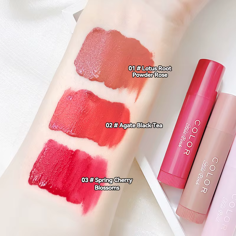 HAIPINK Ensemble de 3 baumes à lèvres hydratants teintés – Hydratant