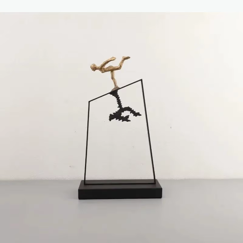 Sculpture de figurine en fonte Ice Dancer, Ornement décoratif pour la maison, Artisanat, Statues, Figurines, Miniatures, Cadeau