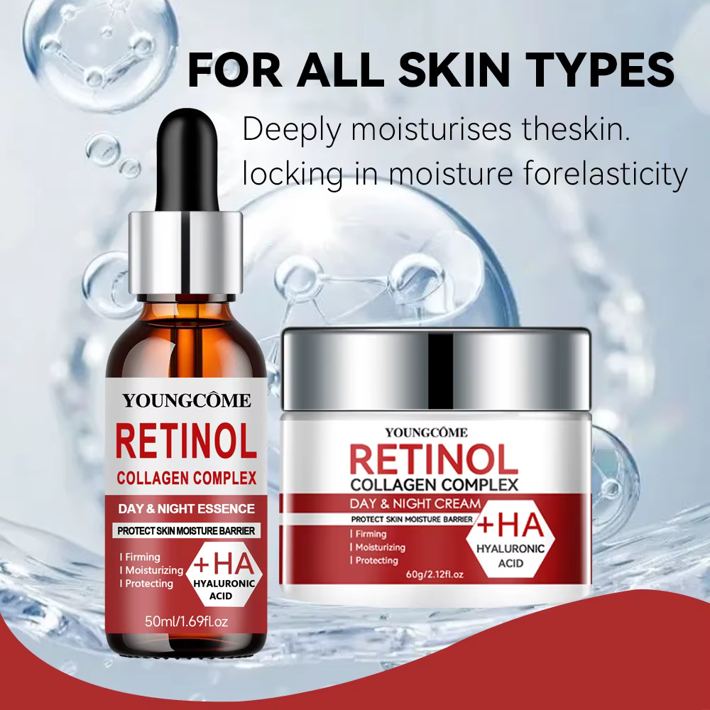 Ensemble crème réparatrice hydratante et sérum au rétinol avec collagène et vitamine E