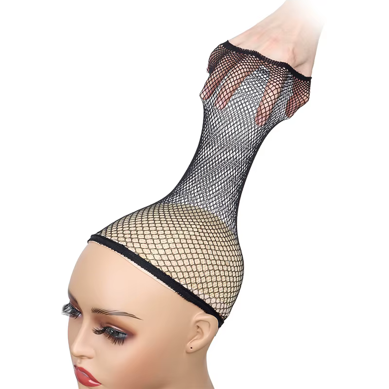 Filets à cheveux de bonne qualité en maille noire pour la confection de perruques, bonnets de perruque, filets pour perruques