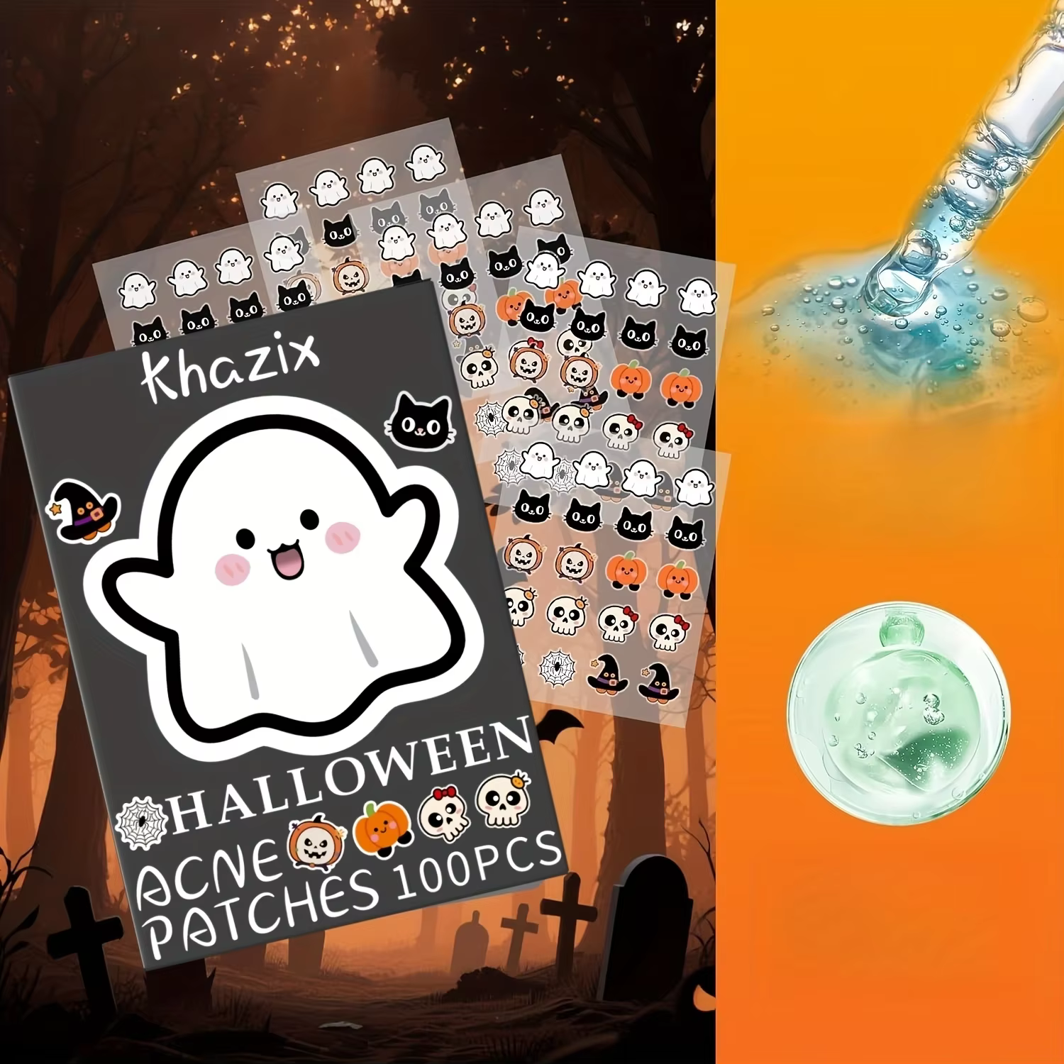 Patchs d'acné sur le thème d'halloween