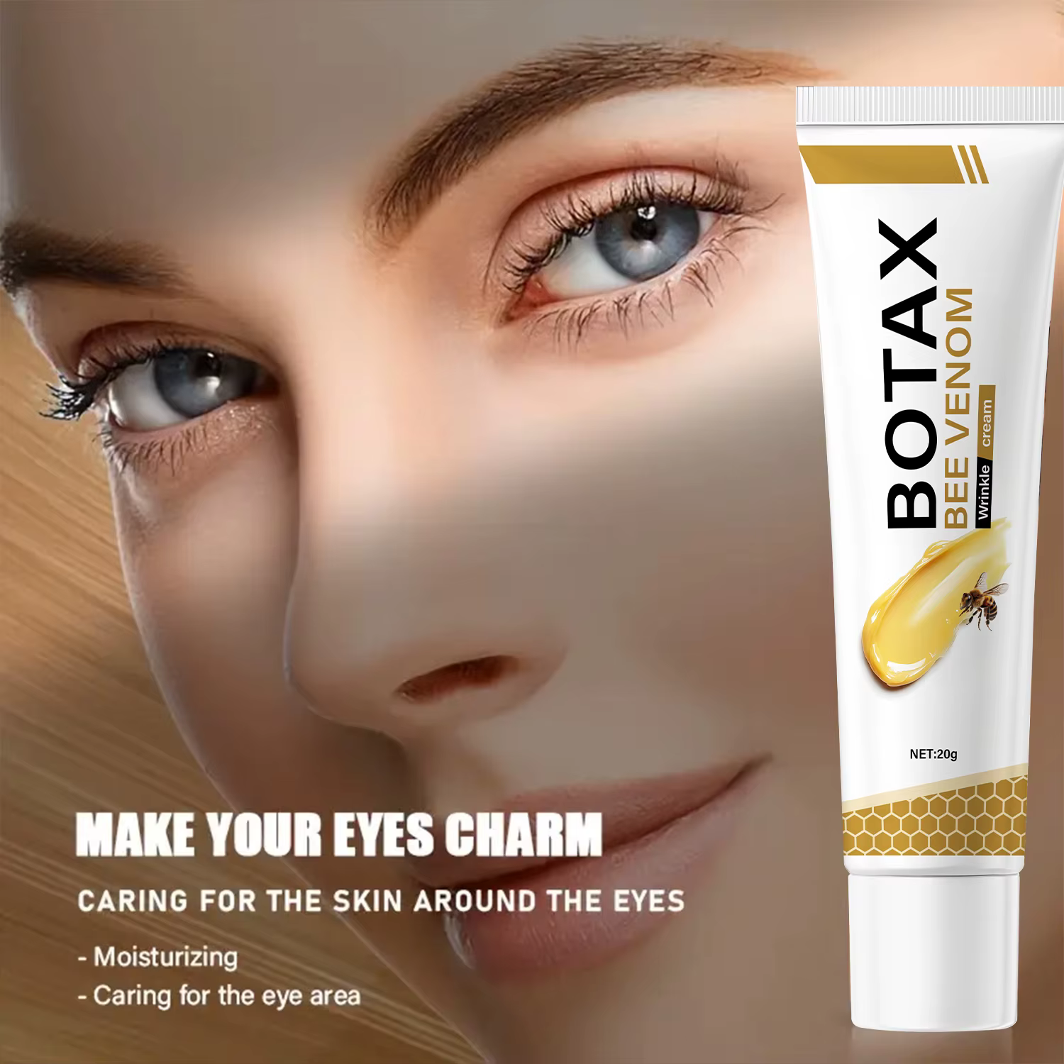 Crème pour les yeux liftante instantanée. Pour hommes femmes. Bonne ductilité cutanée. Adoucit