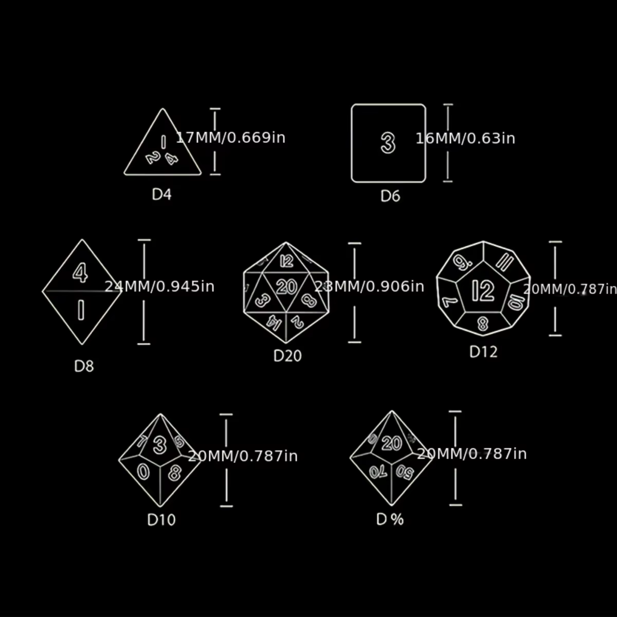 Jeu de dés polyédriques transparents D & D COC, 7 pièces/ensemble, flacon de Potion fantaisie RPG |   Jeu de dés DND donjons et dragons pour jeux de table