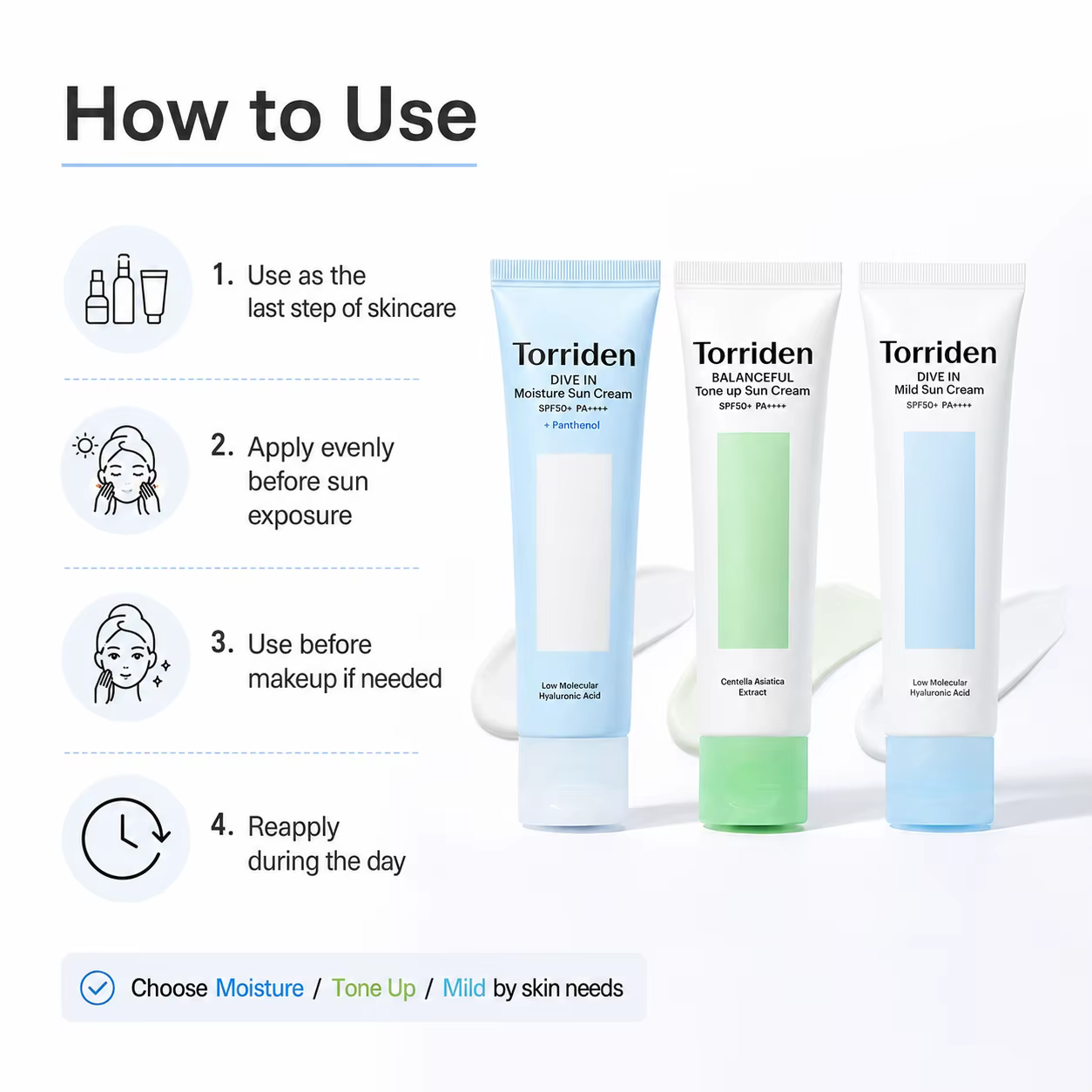 Crème solaire Torriden SPF 50+ pour le visage