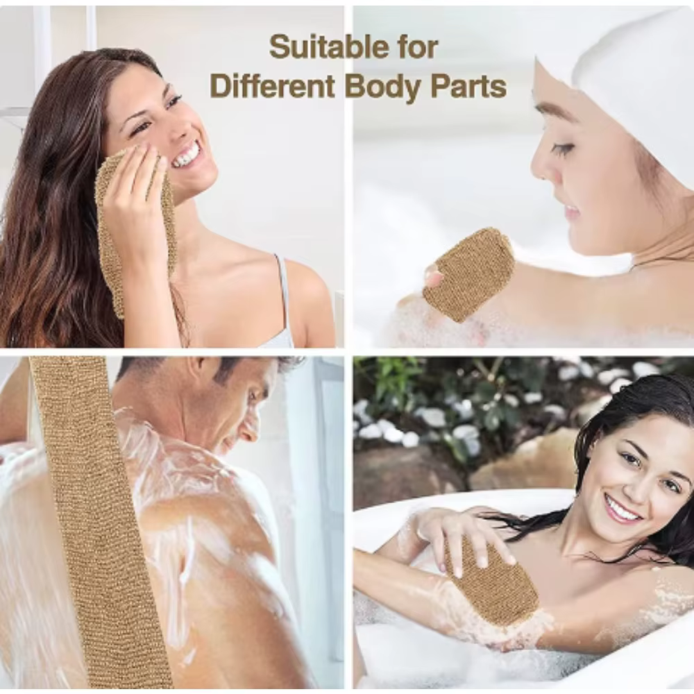 Serviette de bain et de douche en jute, ceinture expansive pour le dos, épurateur pour livres corporels, sangle HOShower